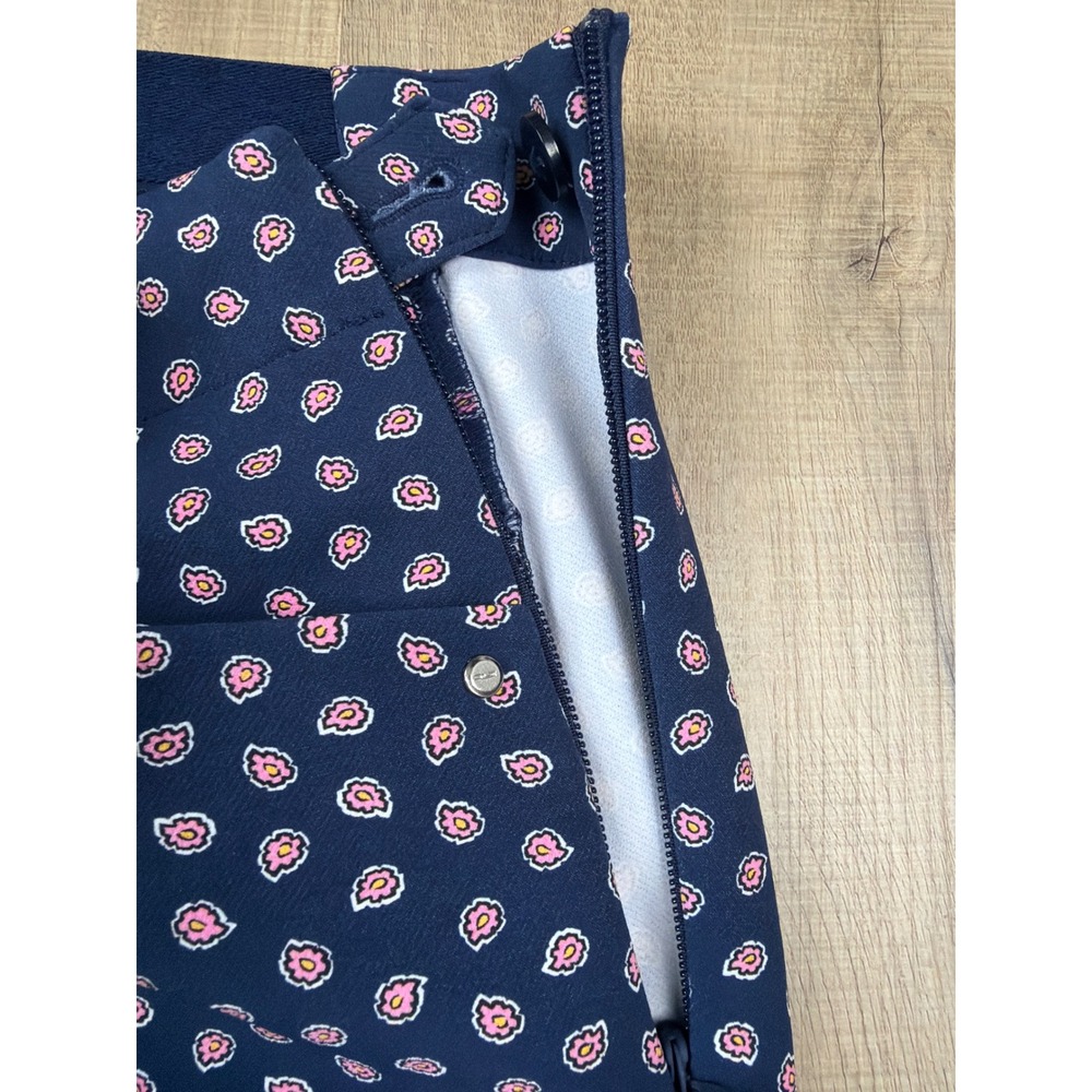 RLX Ralph Lauren Women Eagle Stretch Slim Floral Print Navy Golf Pants Size 2 - Picture 6 of 8